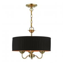 Livex Lighting 41863-01 - 3 Light Antique Brass Pendant Chandelier