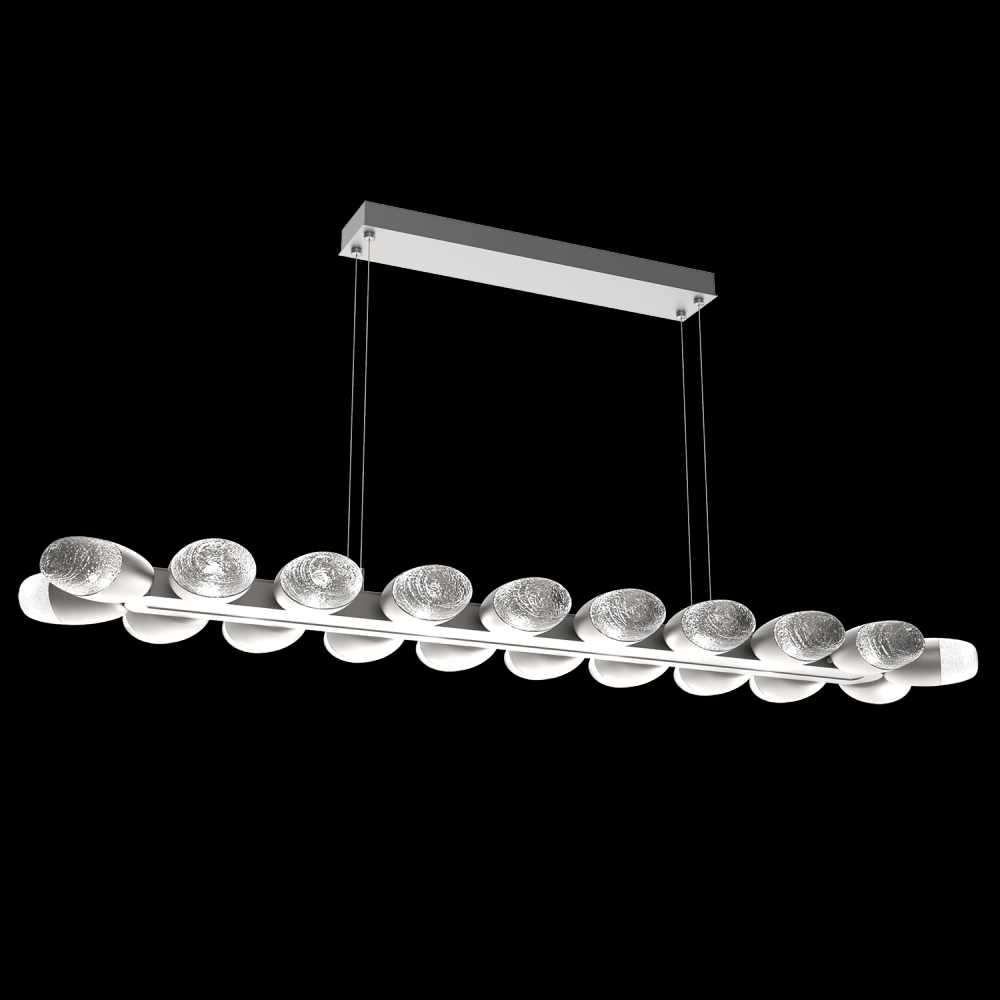 Pebble Linear Suspension 60" Small Glass-Oil Rubbed Bronze-Pebble Clear