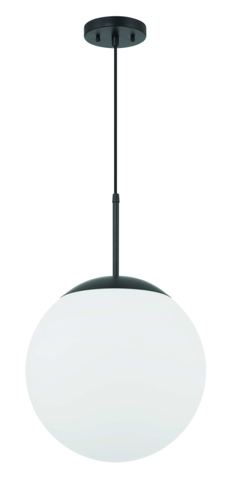 1 Light Large Pendant with White Glass