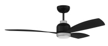 Craftmade DVN52FBPN3 - 52" Donovan, Flat Black/Painted Nickel finish, Flat black Blades, Light kit Included (Optional)