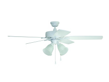 Craftmade TCE52W5C4-C - 52" Twist N Click Fan in White w/ White/Washed Oak Blades (4-Light)