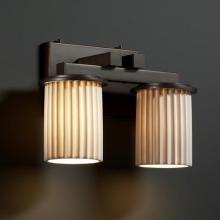 Justice Design Group POR-8772-10-SAWT-MBLK - Dakota 2-Light Straight-Bar Bath Bar