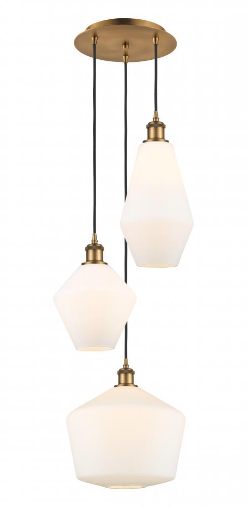 Cindyrella - 3 Light - 17 inch - Brushed Brass - Cord hung - Multi Pendant