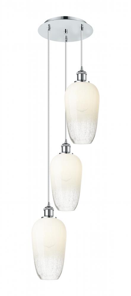 Brookhaven Flute - 3 Light - 14 inch - Polished Chrome - Cord Hung - Multi Pendant