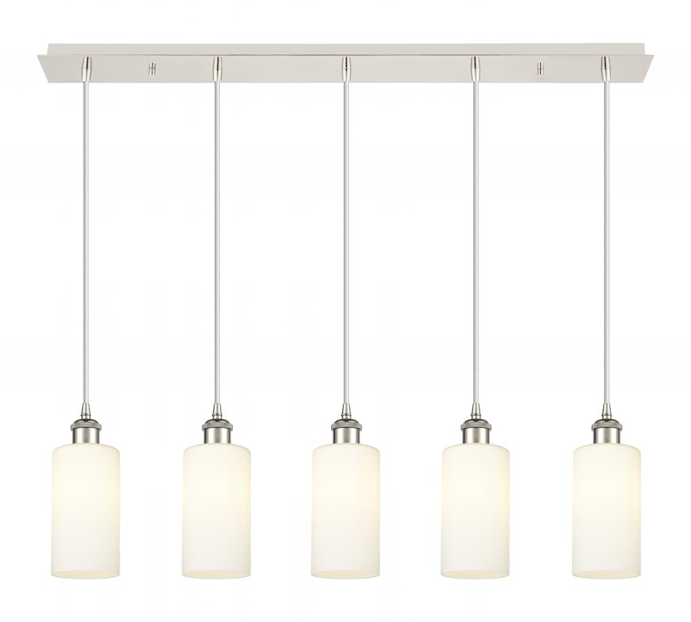Crown Point - 5 Light - 37 inch - Polished Nickel - Linear Pendant