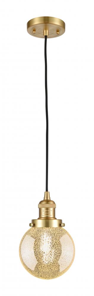 Beacon - 1 Light - 6 inch - Satin Gold - Cord hung - Mini Pendant
