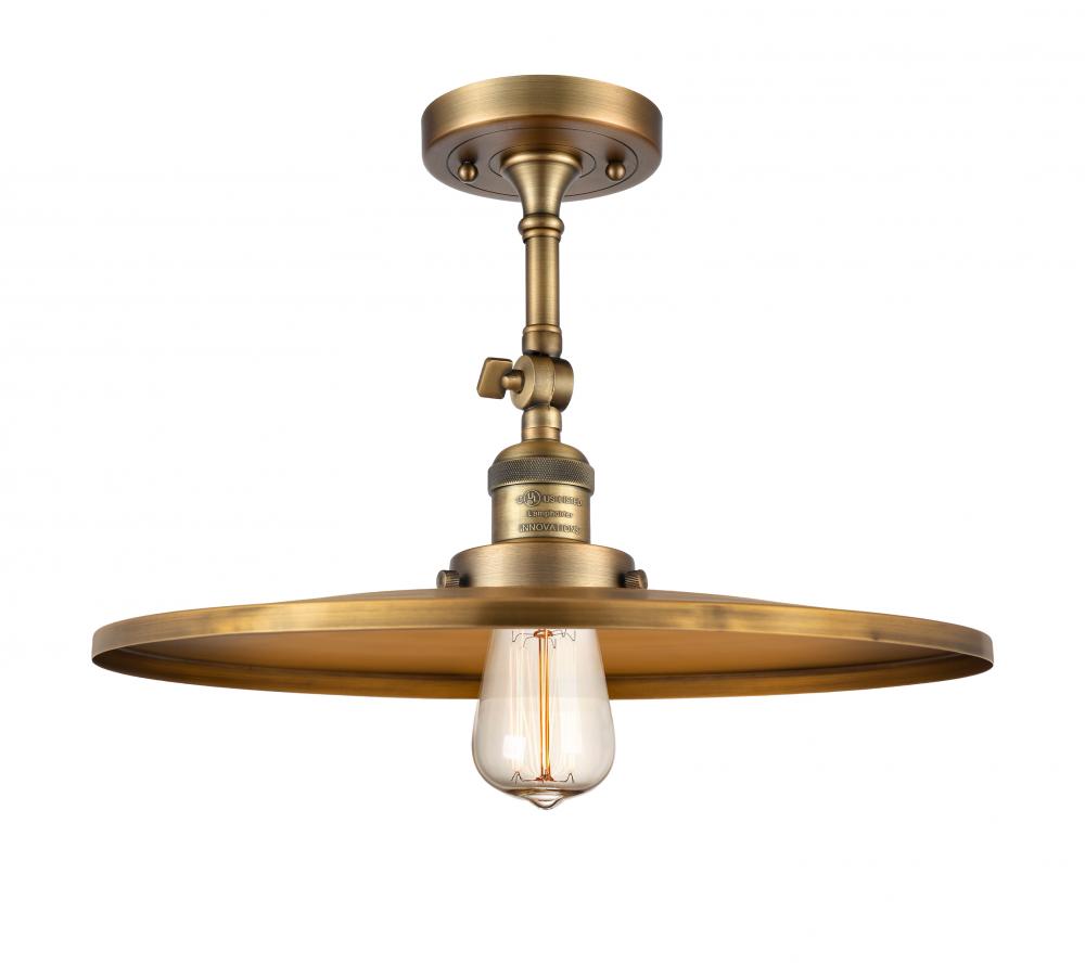 Railroad - 1 Light - 16 inch - Brushed Brass - Adjustable Semi-Flush Mount
