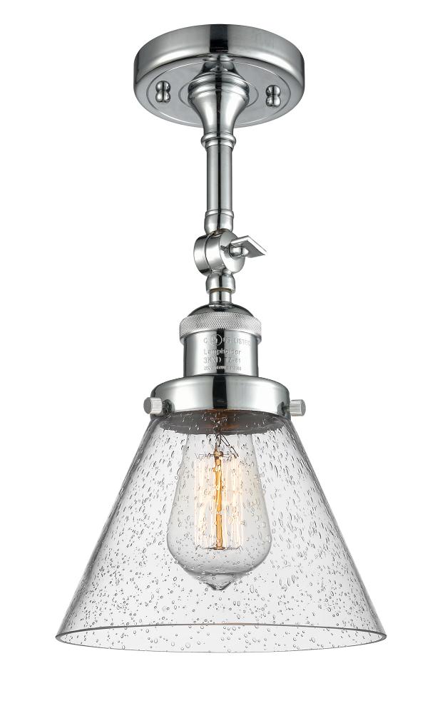 Cone - 1 Light - 8 inch - Polished Chrome - Adjustable Semi-Flush Mount