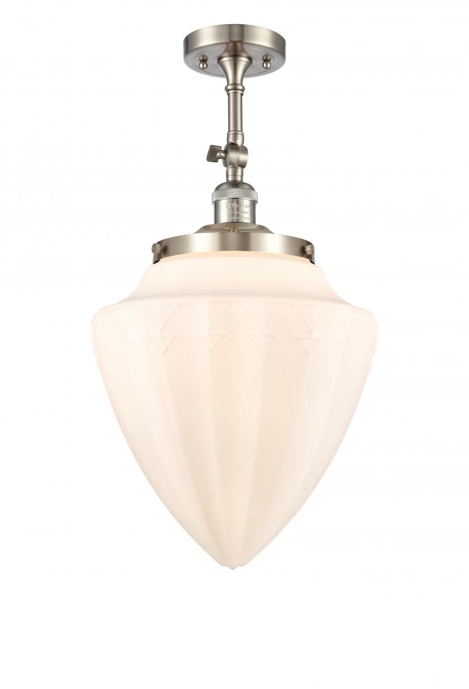 Beacon - 1 Light - 12 inch - Brushed Satin Nickel - Adjustable Semi-Flush Mount