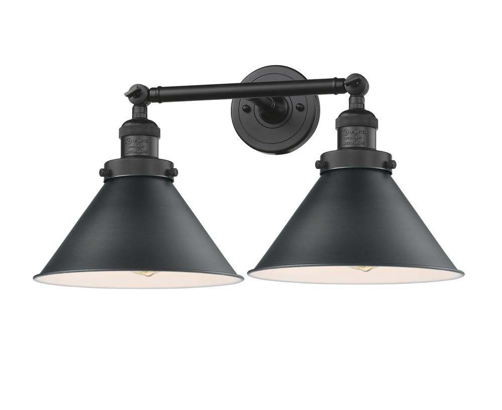 Briarcliff - 2 Light - 19 inch - Matte Black - Adjustable Bath Vanity Light