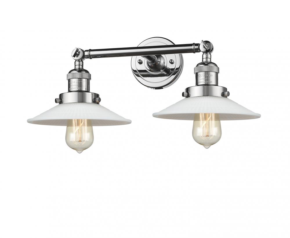 Halophane - 2 Light - 18 inch - Polished Chrome - Adjustable Bath Vanity Light