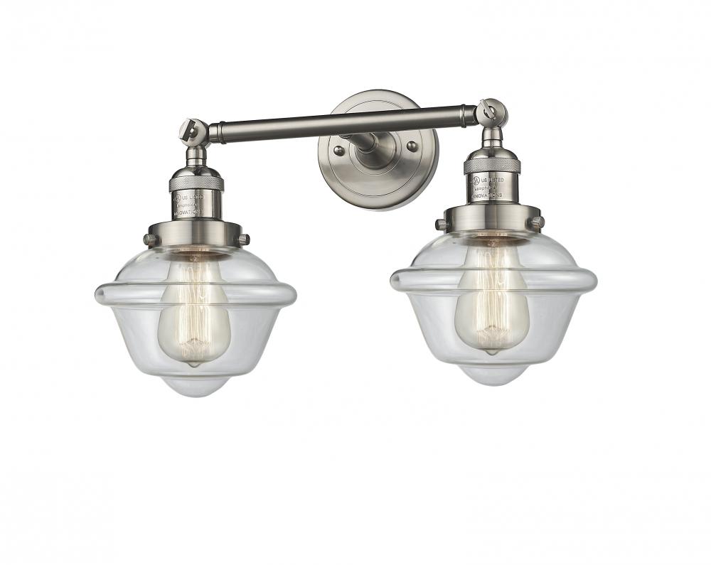 Oxford - 2 Light - 17 inch - Brushed Satin Nickel - Adjustable Bath Vanity Light