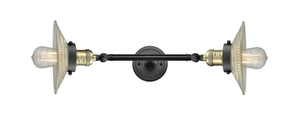 Halophane - 2 Light - 9 inch - Black Antique Brass - Adjustable Bath Vanity Light