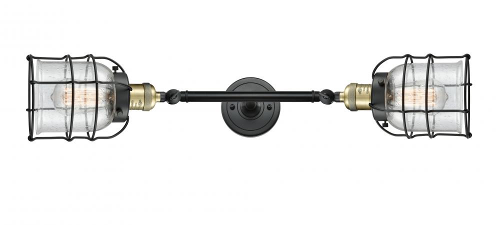 Bell Cage - 2 Light - 6 inch - Black Antique Brass - Adjustable Bath Vanity Light