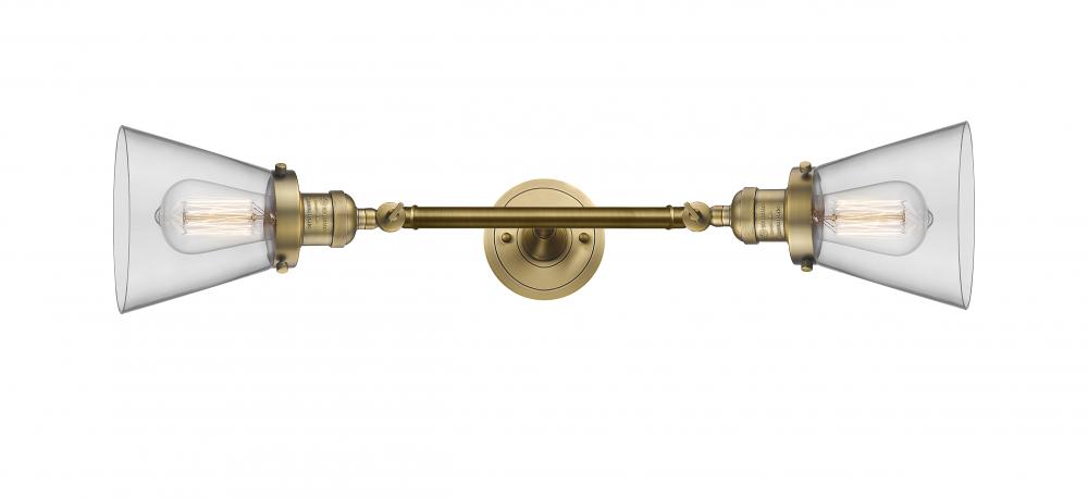 Cone - 2 Light - 6 inch - Brushed Brass - Adjustable Bath Vanity Light