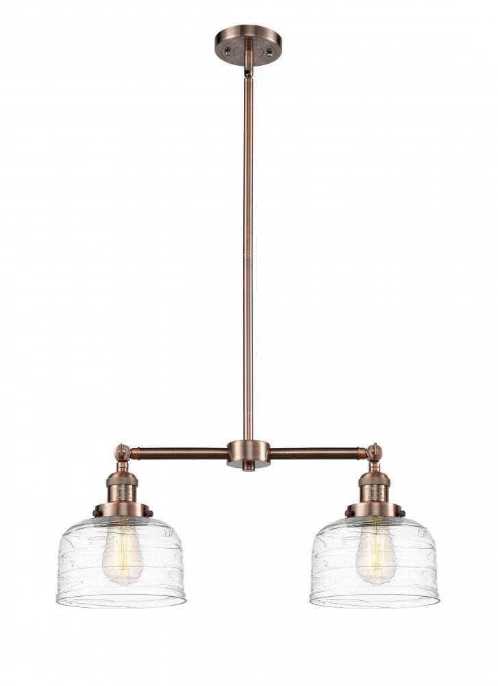 Bell - 2 Light - 21 inch - Antique Copper - Stem Hung - Adjustable Island Light