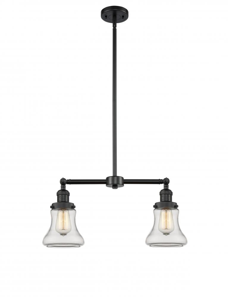 Bellmont - 2 Light - 21 inch - Matte Black - Stem Hung - Adjustable Island Light