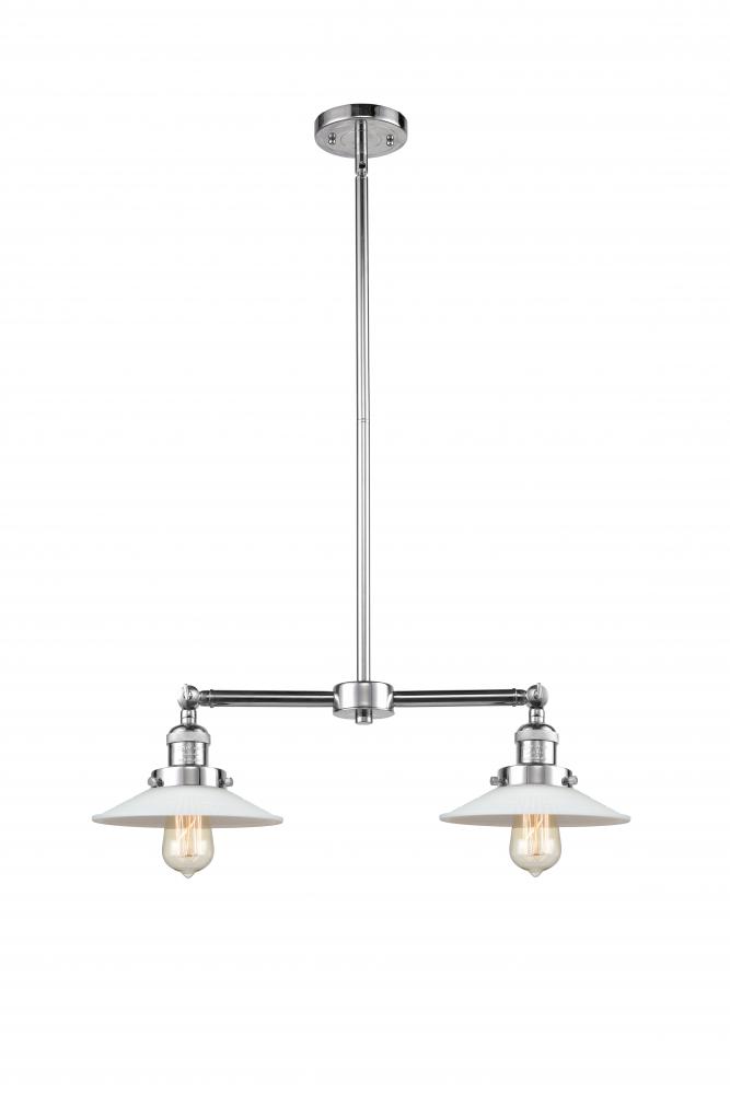 Halophane - 2 Light - 21 inch - Polished Chrome - Stem Hung - Adjustable Island Light