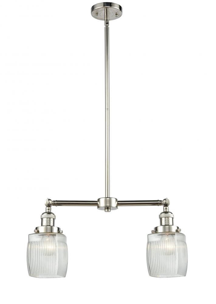 Colton - 2 Light - 22 inch - Polished Nickel - Stem Hung - Adjustable Island Light