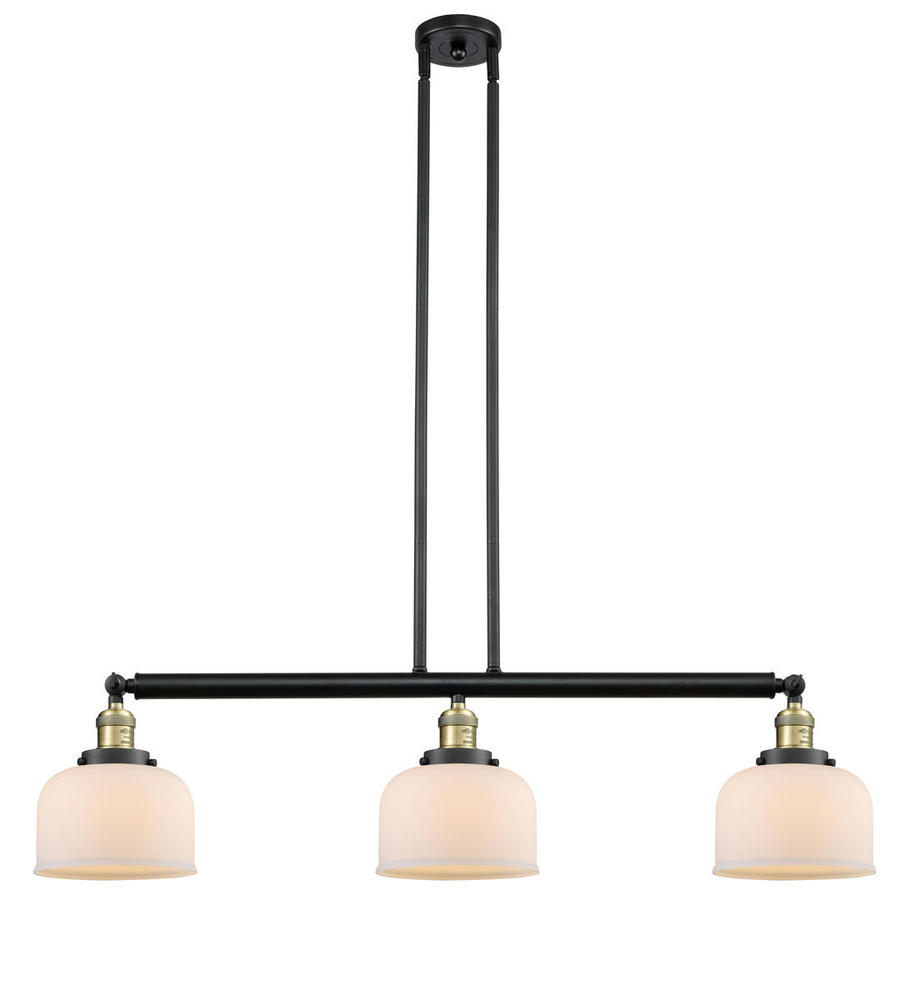 Bell - 3 Light - 41 inch - Black Antique Brass - Stem Hung - Adjustable Island Light
