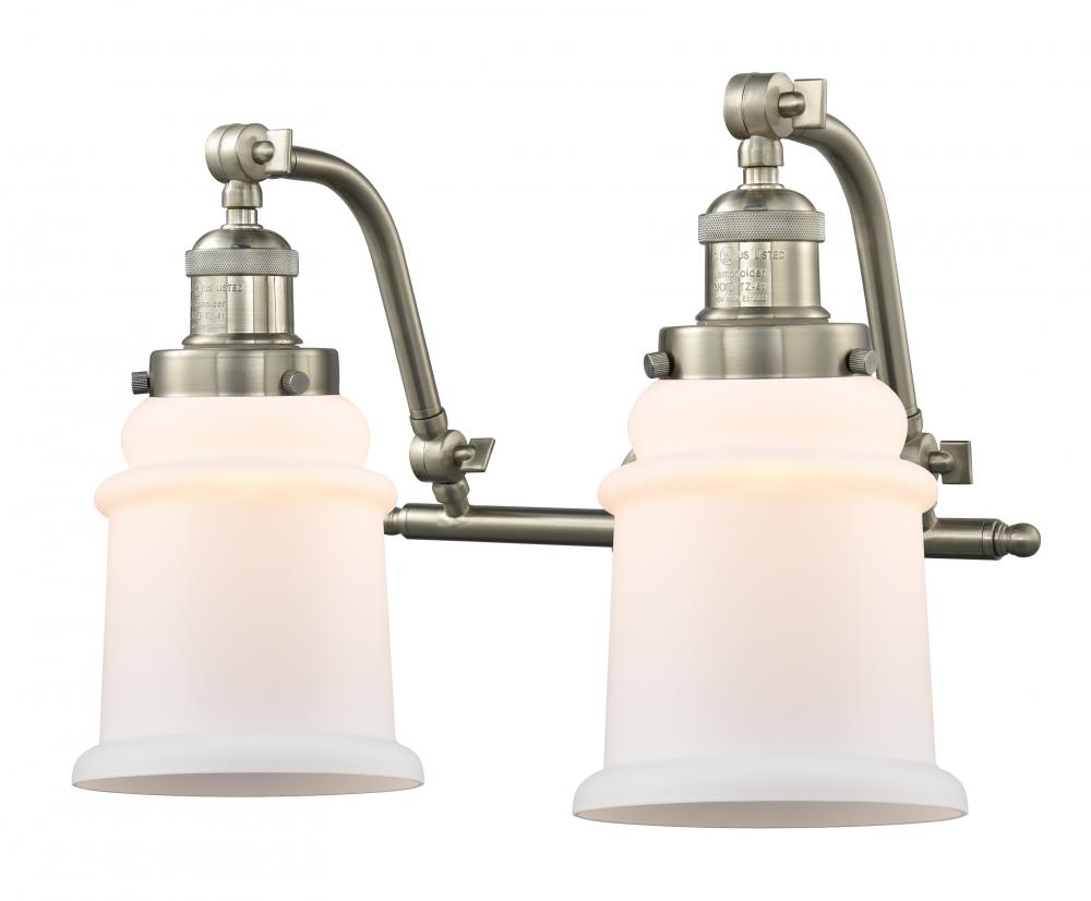 Canton - 2 Light - 18 inch - Brushed Satin Nickel - Adjustable Bath Vanity Light