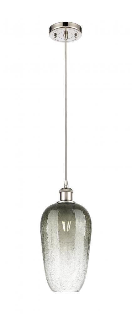 Brookhaven Flute - 1 Light - 7 inch - Polished Nickel - Cord hung - Mini Pendant