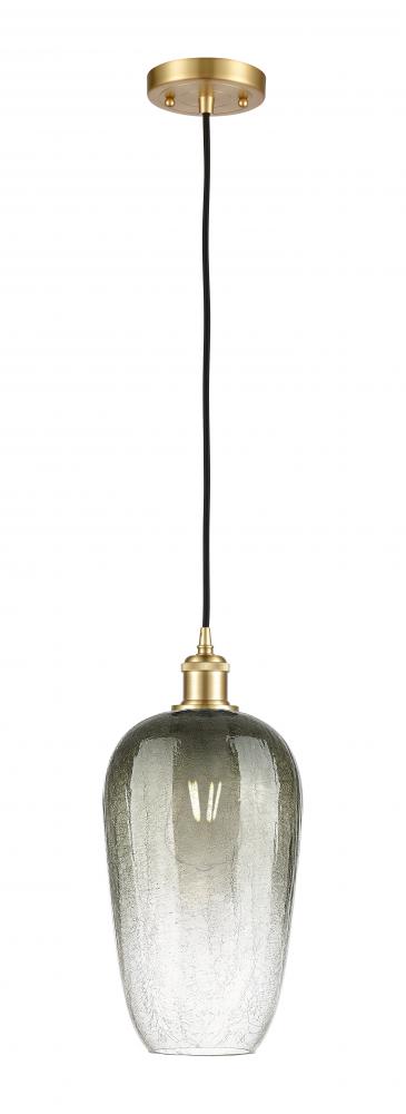 Brookhaven Flute - 1 Light - 7 inch - Satin Gold - Cord hung - Mini Pendant