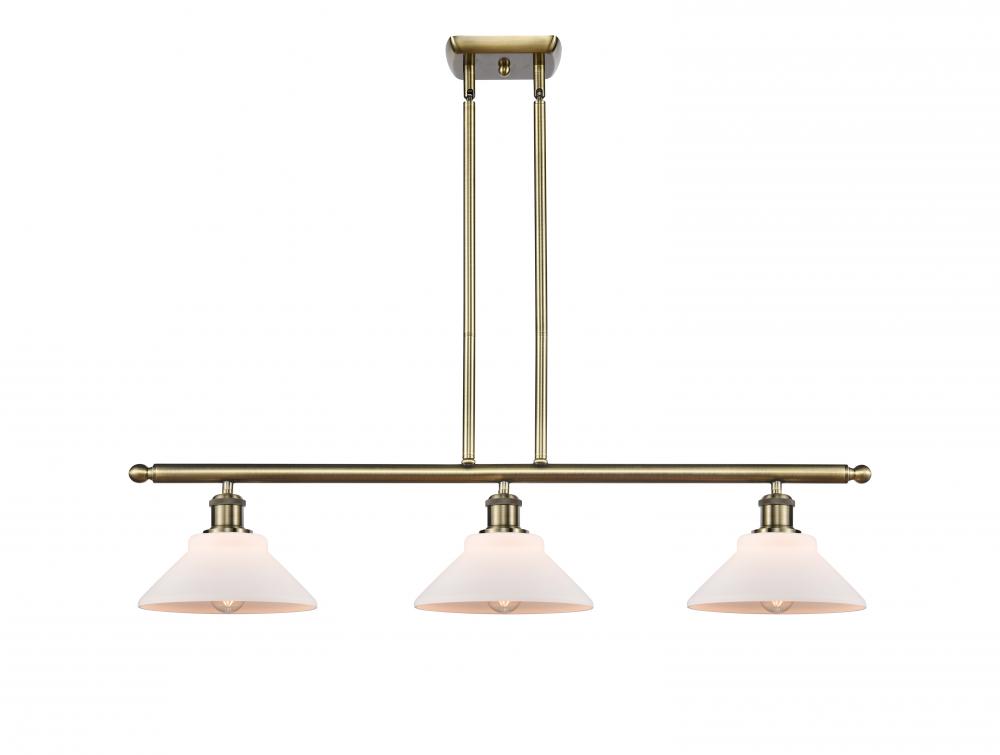 Orwell - 3 Light - 36 inch - Antique Brass - Cord hung - Island Light