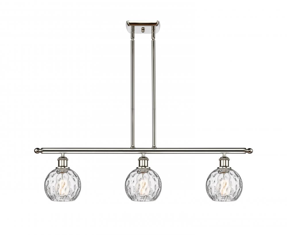 Athens Water Glass - 3 Light - 36 inch - Polished Nickel - Cord hung - Island Light