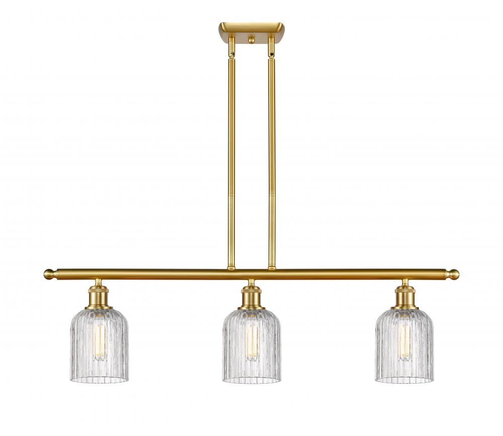 Bridal Veil - 3 Light - 36 inch - Satin Gold - Cord hung - Island Light