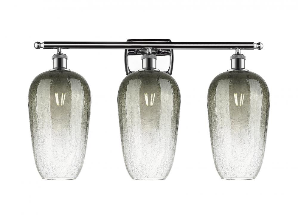 Brookhaven Flute - 3 Light - 27 inch - Polished Chrome - Bath Vanity Light