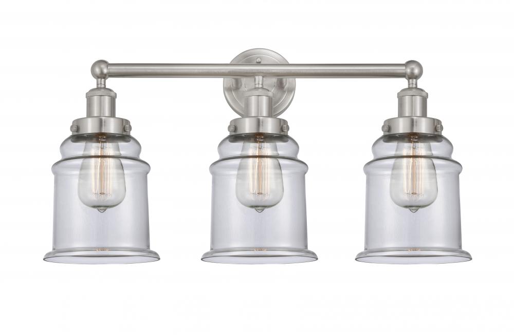 Canton - 3 Light - 24 inch - Brushed Satin Nickel - Bath Vanity Light