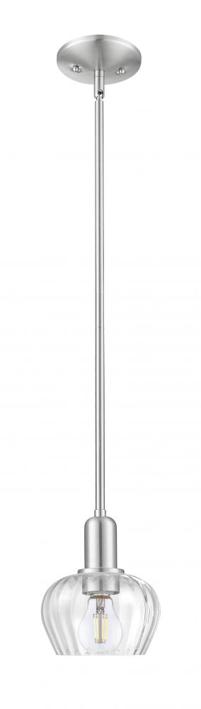 Fenton - 1 Light - 7 inch - Brushed Brass - Stem hung - Mini Pendant