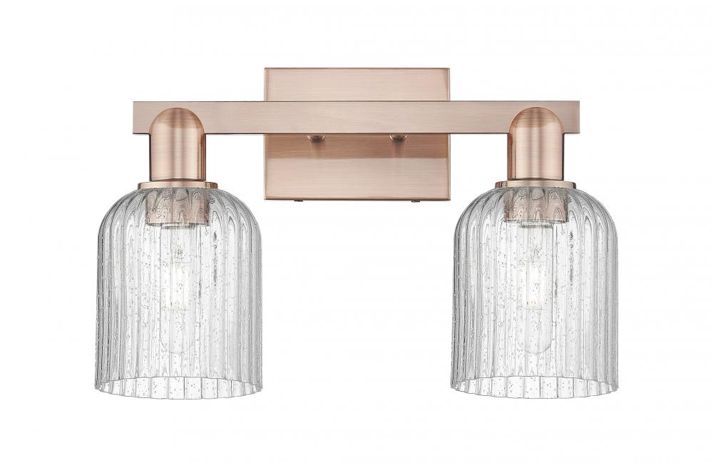 Bridal Veil - 2 Light - 16 inch - Antique Copper - Bath Vanity Light