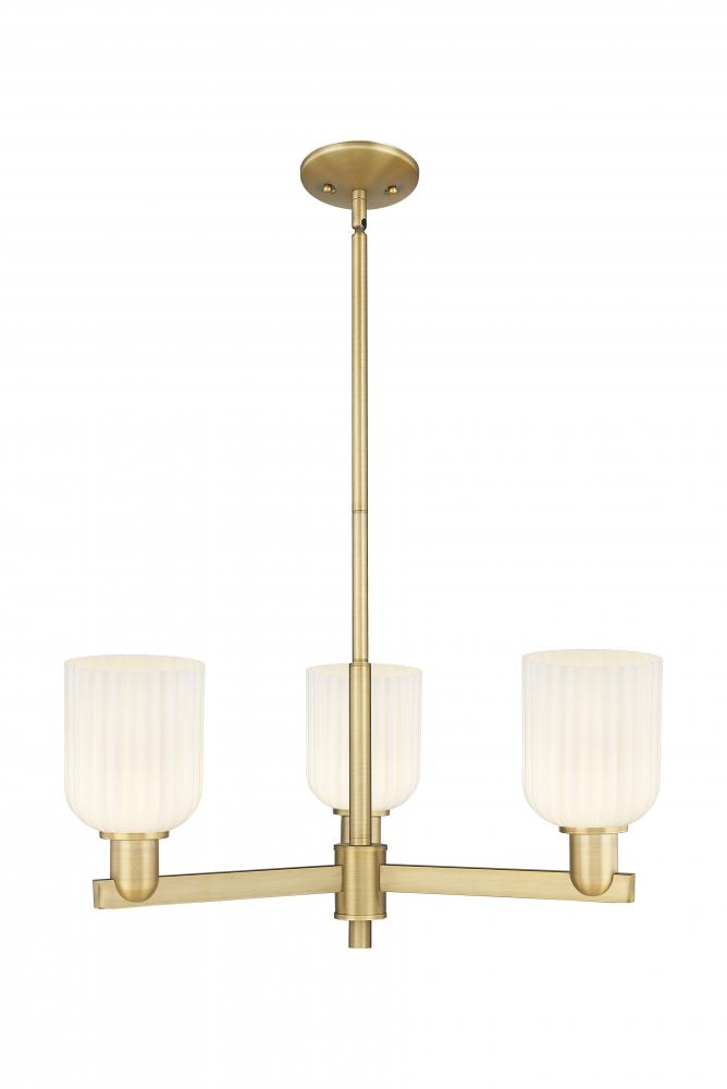 Bridal Veil - 3 Light - 18 inch - Brushed Brass - Flush Mount
