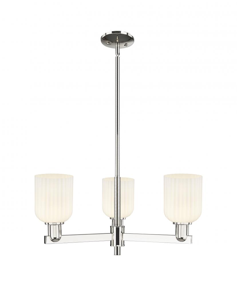 Bridal Veil - 3 Light - 18 inch - Polished Nickel - Flush Mount