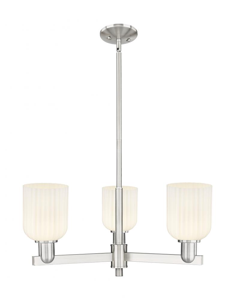 Bridal Veil - 3 Light - 18 inch - Satin Nickel - Flush Mount
