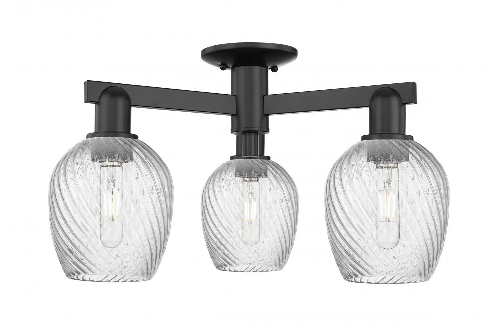 Salina - 3 Light - 23 inch - Black Antique Brass - Semi-Flush Mount