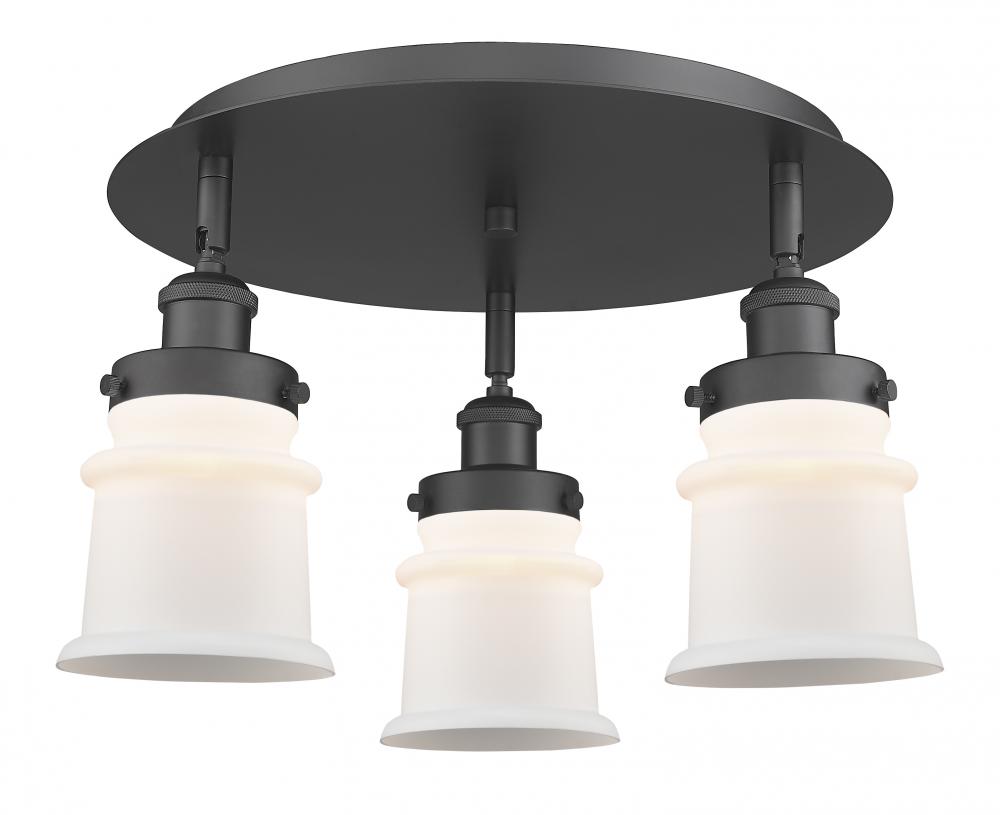 Canton - 3 Light - 17 inch - Matte Black - Flush Mount