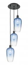 Innovations Lighting 113B-3P-BK-G484-7SB - Brookhaven Flute - 3 Light - 14 inch - Matte Black - Cord Hung - Multi Pendant