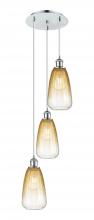 Innovations Lighting 113B-3P-PC-G480-6AM - Brookhaven Almond - 3 Light - 13 inch - Polished Chrome - Cord Hung - Multi Pendant