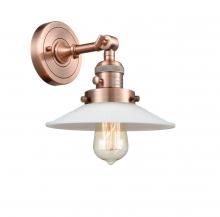 Innovations Lighting 203SW-AC-G1-LED - Halophane - 1 Light - 9 inch - Antique Copper - Adjustable Sconce