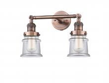 Innovations Lighting 208-AC-G182S-LED - Canton - 2 Light - 17 inch - Antique Copper - Adjustable Bath Vanity Light