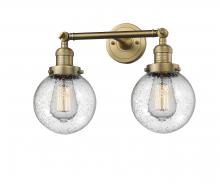 Innovations Lighting 208-BB-G204-6-LED - Beacon - 2 Light - 17 inch - Brushed Brass - Adjustable Bath Vanity Light