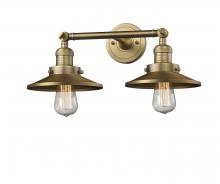 Innovations Lighting 208-BB-M4-LED - Railroad - 2 Light - 18 inch - Brushed Brass - Adjustable Bath Vanity Light