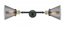 Innovations Lighting 208L-BAB-G43 - Cone - 2 Light - 8 inch - Black Antique Brass - Adjustable Bath Vanity Light