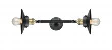 Innovations Lighting 208L-BAB-M6-LED - Railroad - 2 Light - 8 inch - Black Antique Brass - Adjustable Bath Vanity Light