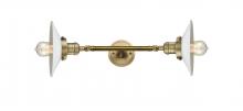 Innovations Lighting 208L-BB-G1 - Halophane - 2 Light - 9 inch - Brushed Brass - Adjustable Bath Vanity Light