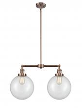 Innovations Lighting 209-AC-G202-10 - Beacon - 2 Light - 25 inch - Antique Copper - Stem Hung - Adjustable Island Light