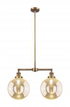 Innovations Lighting 209-BB-G208-10 - Beacon - 2 Light - 25 inch - Brushed Brass - Stem Hung - Adjustable Island Light
